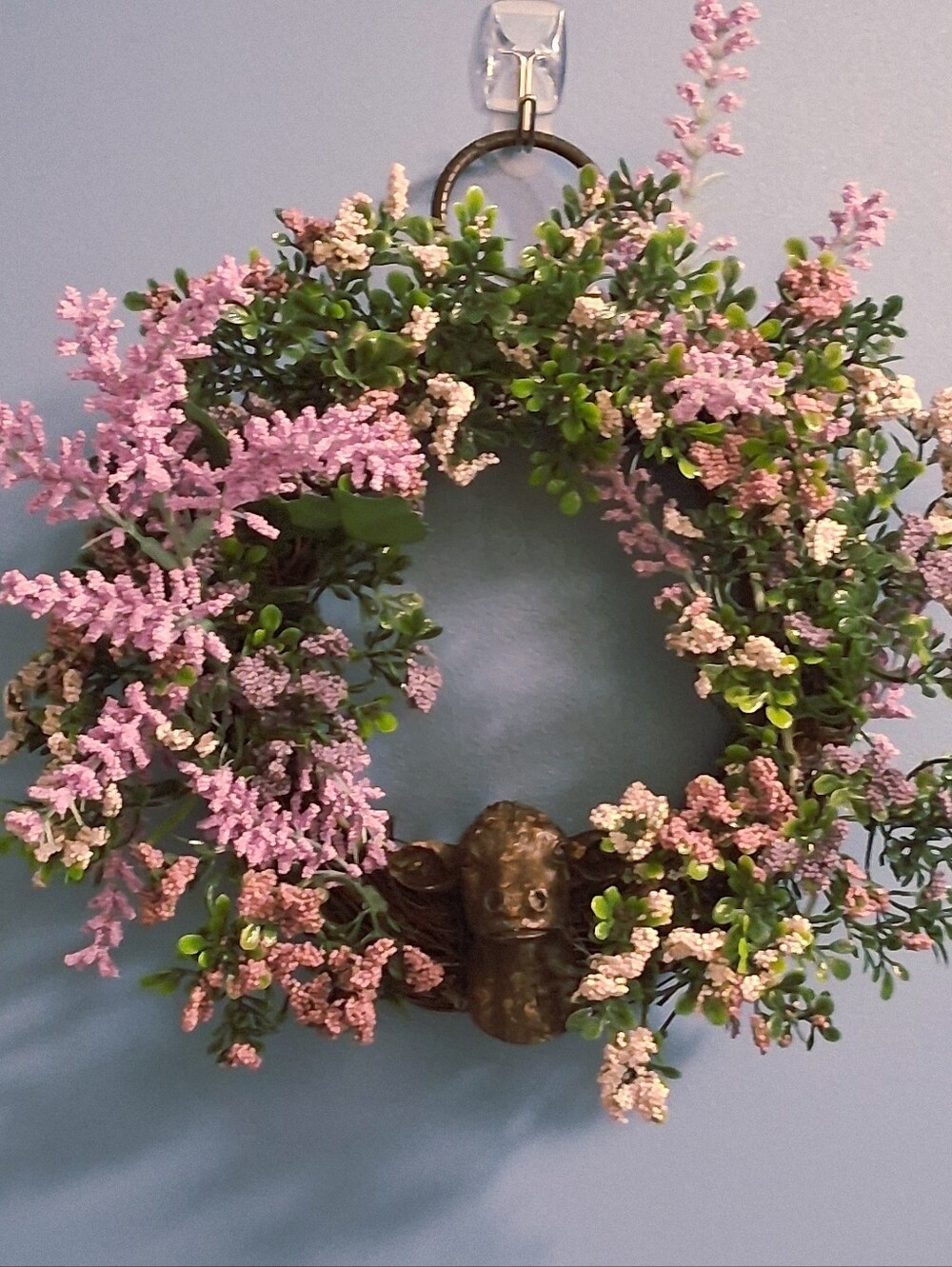 Floral Cottagecore Wreath with Greenery and Highland Cow